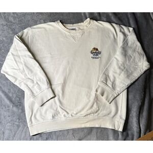Rainforest Cafe Sweatshirt Mens Large Cream MGM Grand Las Vegas Frog Embroidered